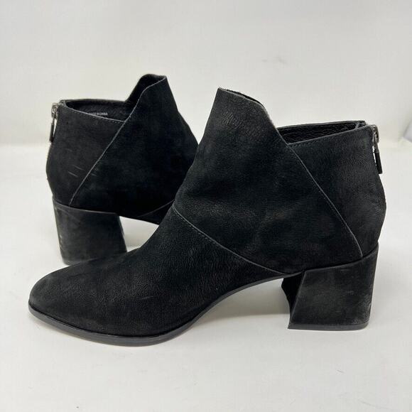 Eileen Fisher Bento Suede Ankle Block Heel Boots Booties Women’s Size 7 Black - Picture 7 of 12